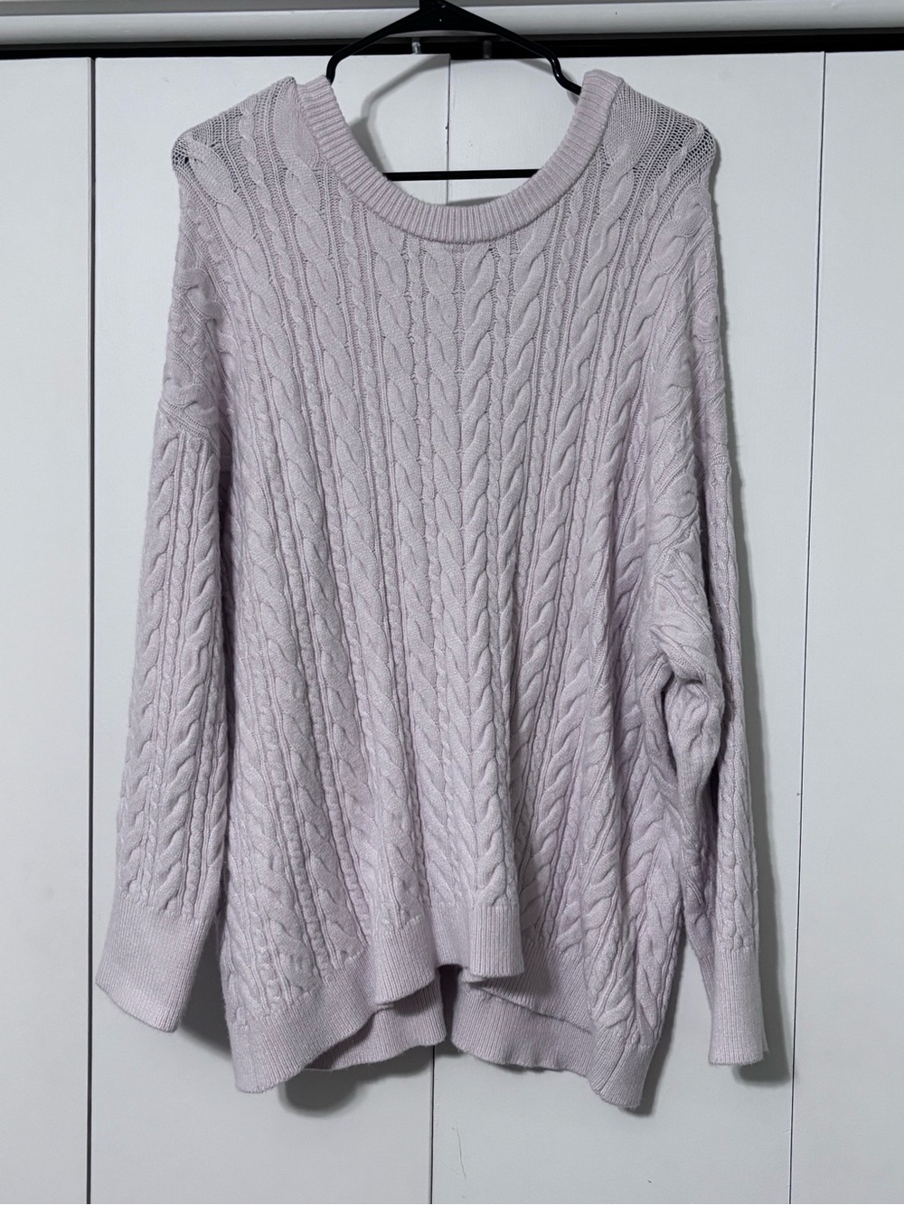 Philosophy Light Cream Cable Knit Crewneck Sweater
